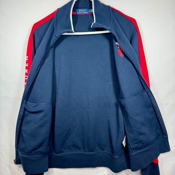 Polo Ralph Lauren Cookie Crest Pony Logo Track‎ Jacket Full Zip Mens Size Medium - Picture 6 of 7